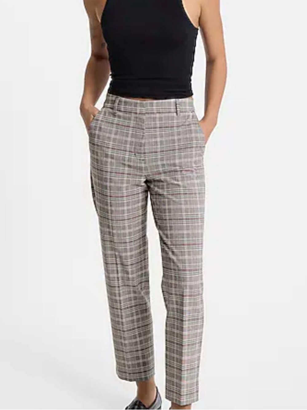 NWT women Editor Plaid High Waisted Straight
Ankle Pant | Express size 10 L